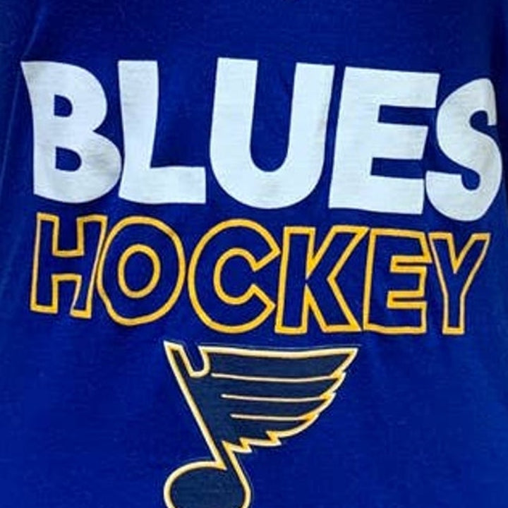 Adidas Womens Small NHL St Louis Blues Ultimate 100% Polyester V-Neck Ladies Tee
