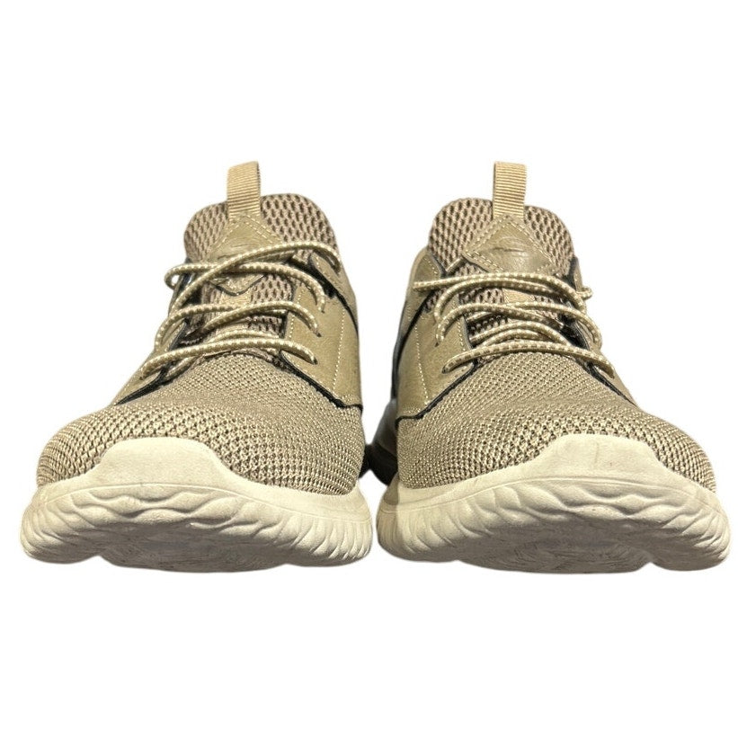 Skechers Mens Size 9 Taupe Tan Mesh Hands Free Swift Fit Step In Shoes w Box
