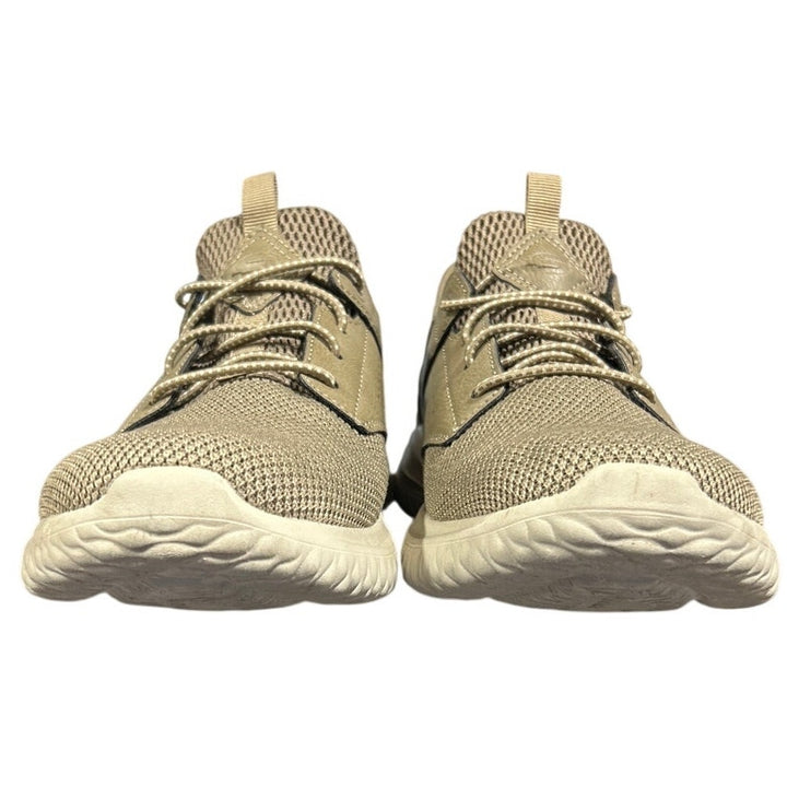 Skechers Mens Size 9 Taupe Tan Mesh Hands Free Swift Fit Step In Shoes w Box