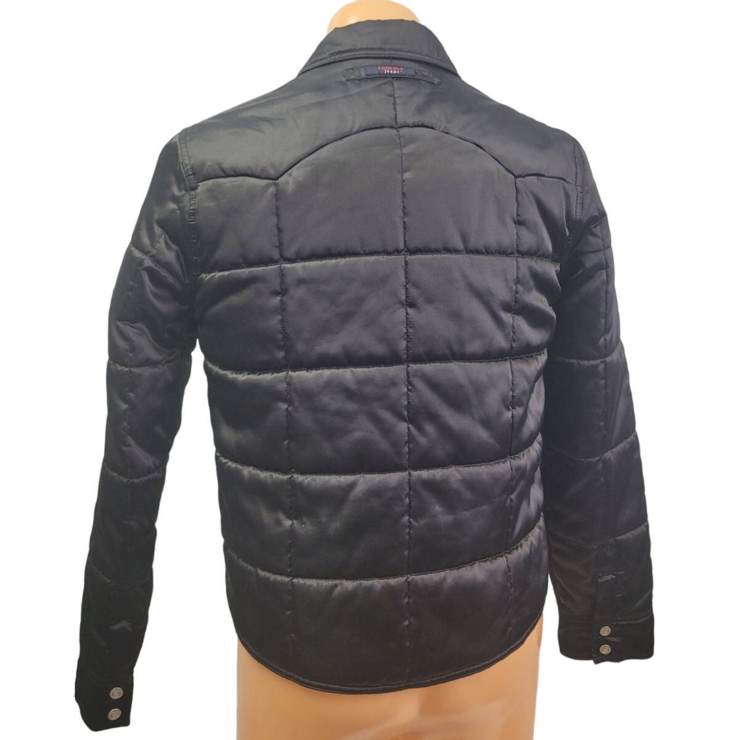 Tommy Hilfiger Womens Large Snap Up Polyester Nylon Long Sleeve Puffer Jacket