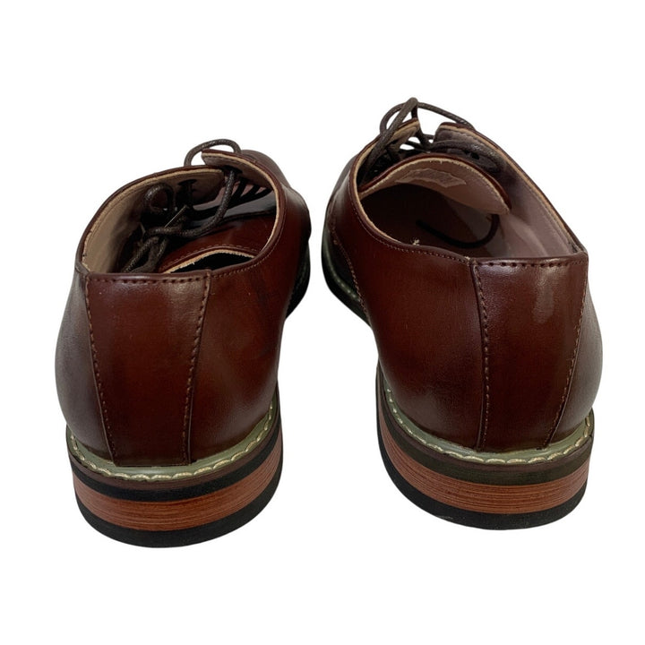 Bruno Marc Mens Size 6.5 Wide Brown Oxford Lace Up Round Toe Dress Shoes