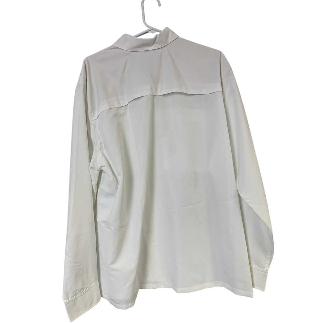 New Eddie Bauer Mens XL White Long Sleeve Ripstop Guide Button Up Shirt