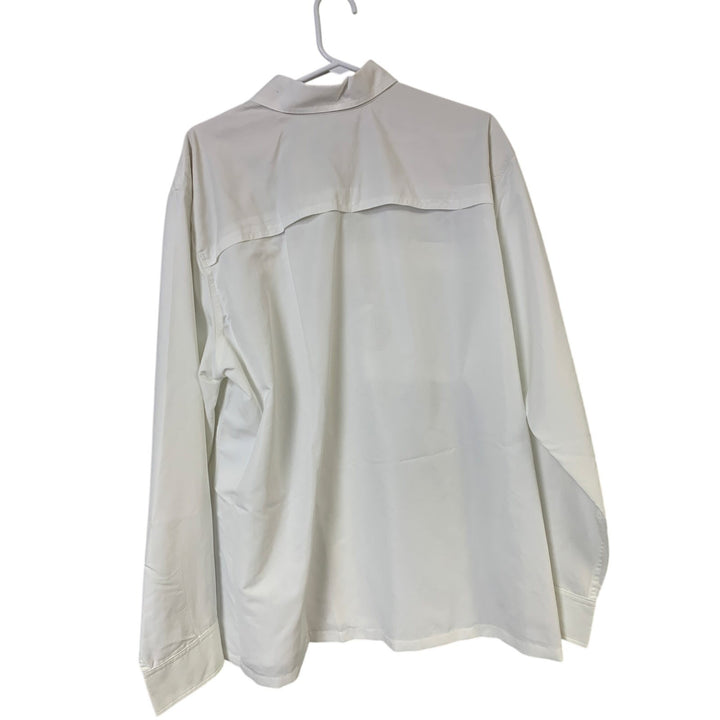 New Eddie Bauer Mens XL White Long Sleeve Ripstop Guide Button Up Shirt