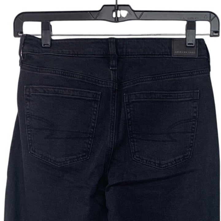 New American Eagle Womens Size 4 Regular Cotton Blend 90s Wide Leg Crop Jeans