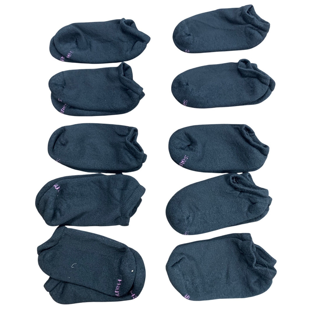 10-Pack Hanes Womens 5-9 US Black No Show Soft Moisture Wicking Socks