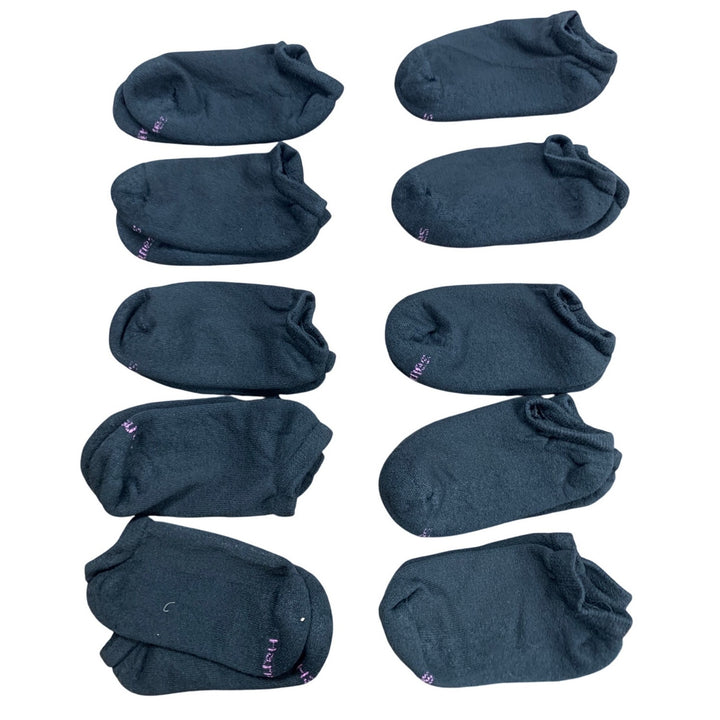 10-Pack Hanes Womens 5-9 US Black No Show Soft Moisture Wicking Socks