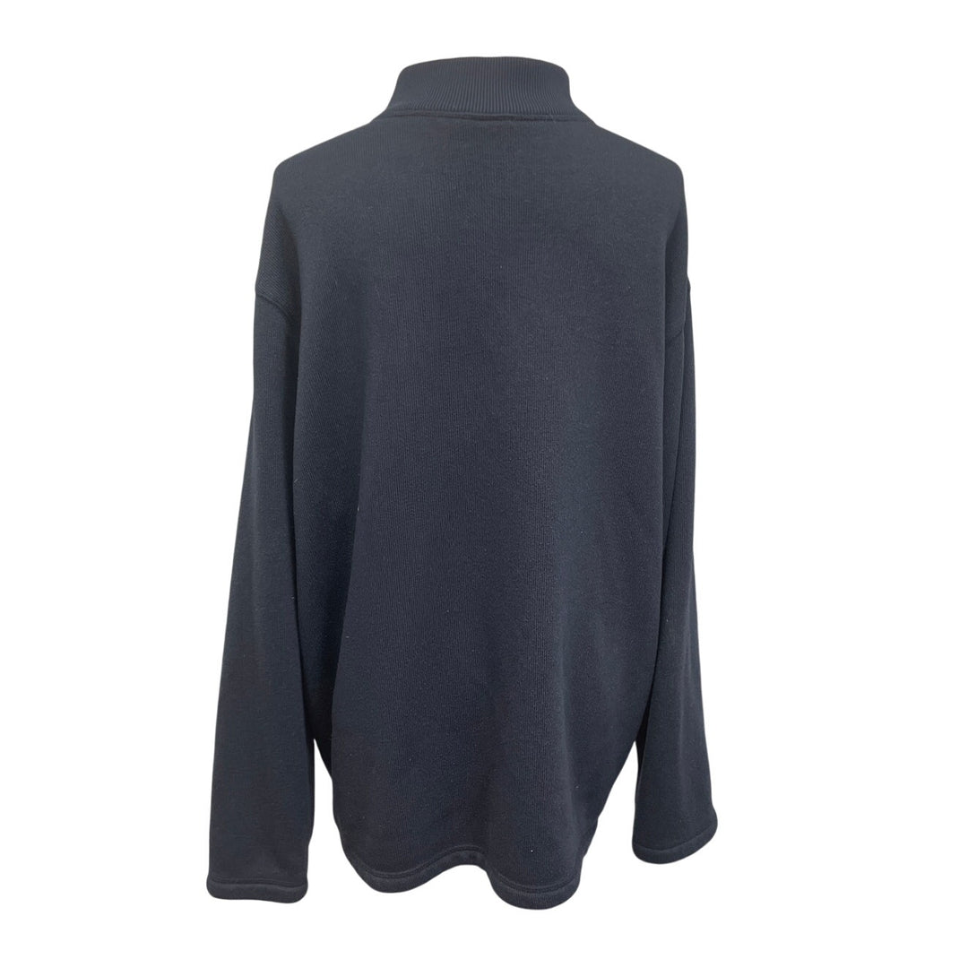 Puritan Mens 2XL Navy 100% Polyester Long Sleeve Quarter Button Pullover Sweater