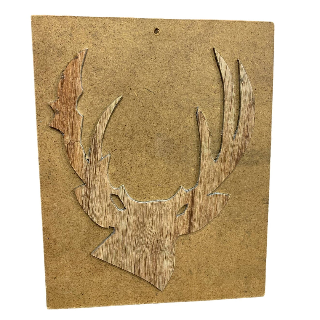 3 Handmade Wooden Cutout Deer Profile Rustic Scrap Wood Wall Art Craft Project