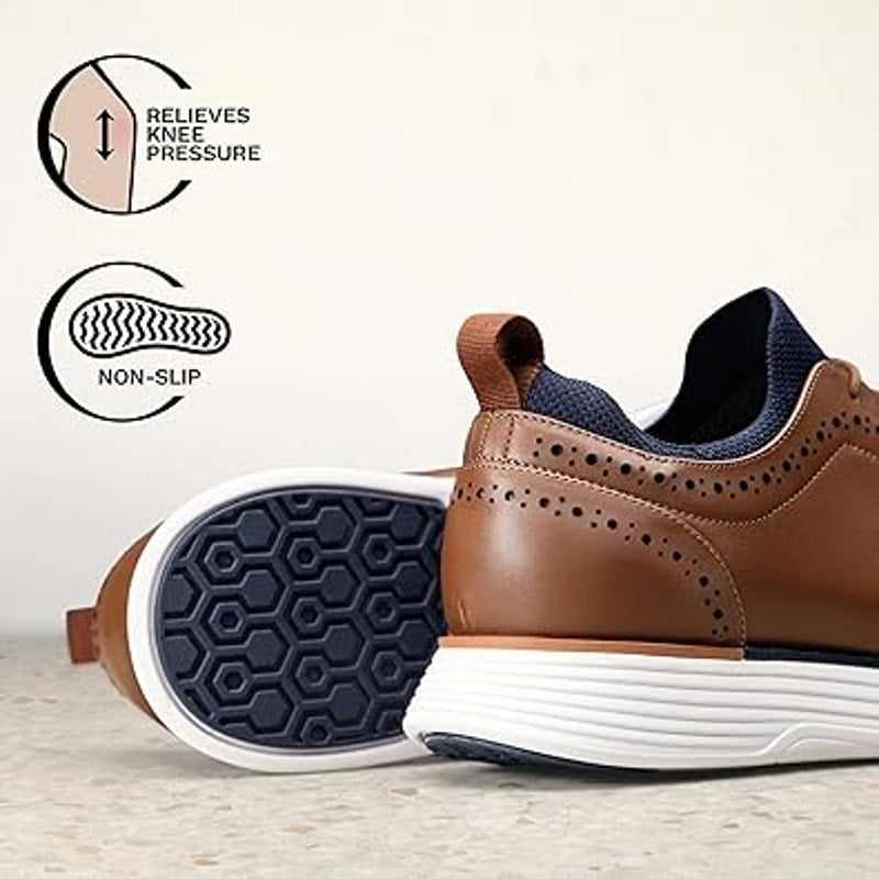 Bruno Marc Mens Size 9.5 Brown MaxFlex Dress Sneakers Oxfords Casual Shoes