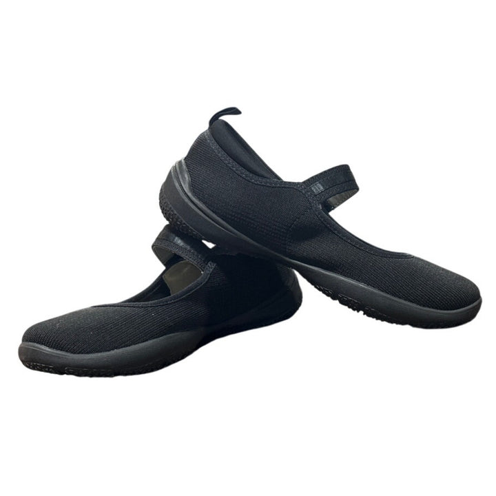 New JSport Womens Size 7 Black Fabric Hook Loop Closure Melody Mary Jane Shoes