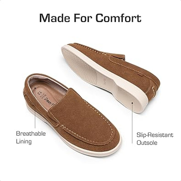 Dream Pairs Little Boys Size 4 Camel Brown Slip On Loafers Comfort Dress Shoes