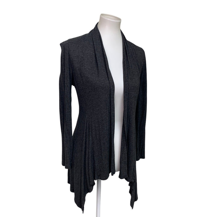 Ambiance Apparel Womens Large Floral Lace Back Long Sleeve Drapey Cardigan