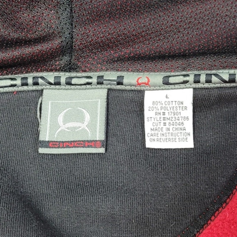 Cinch Mens Large PolyCotton Crunch Sport Mesh Lined Hood Full Zip Jacket
