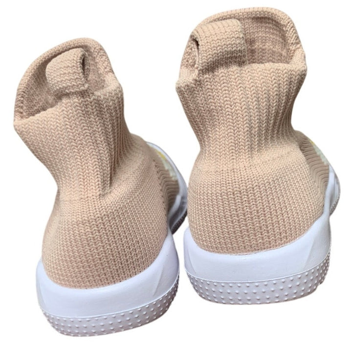 Morendl Infant Baby Size 9-12 Months Pink Floral Round Toe Non Slip Sock Shoes
