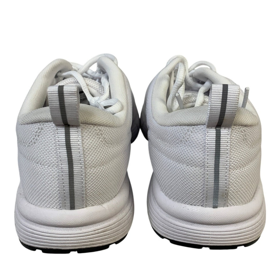 Kirkland Signature Mens 8.5 White Sneaker Comfort Walker Lace Up Round Toe Shoes