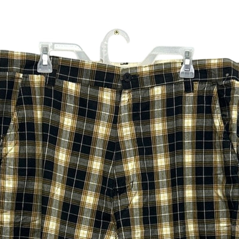 96 North Mens Size 40 100% Cotton Long Plaid Board Golf Shorts w Pockets