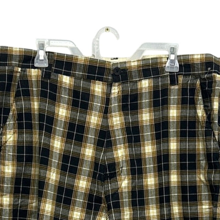 96 North Mens Size 40 100% Cotton Long Plaid Board Golf Shorts w Pockets
