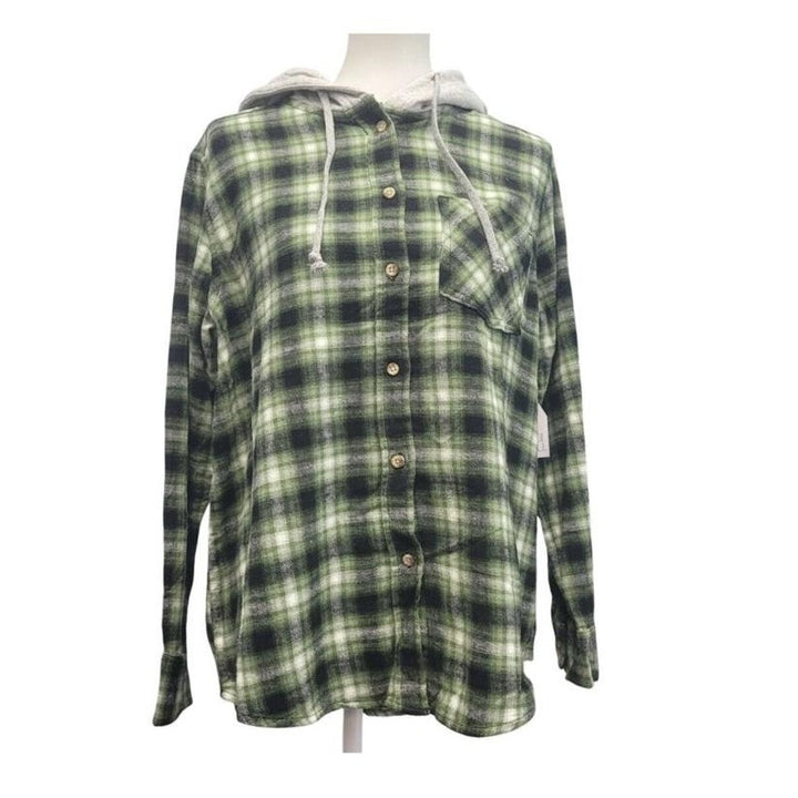 New Champion Unisex Small Navy Pullover Sweatshirt w Bonus Plaid Flannel Hoodie