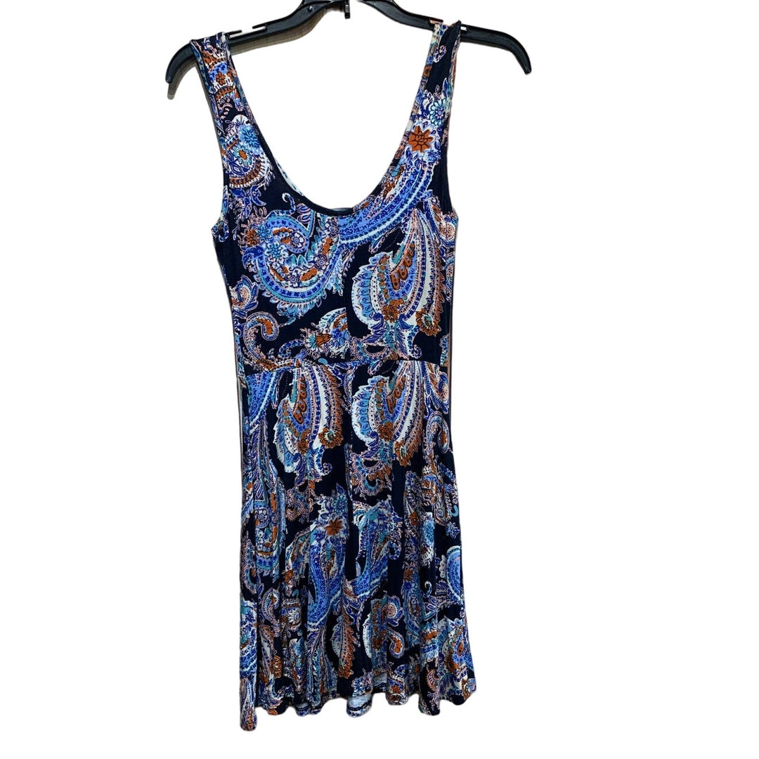New See You Monday Small Sleeveless Stretchy Fit and Flare Paisley Dress