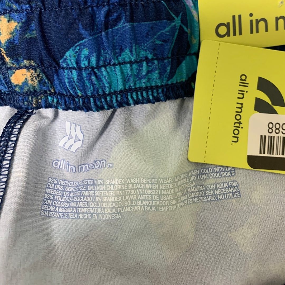 New All In Motion Boys Small (6/7)Tropical Floral UPF 50+ Unlined Swim Trunks
