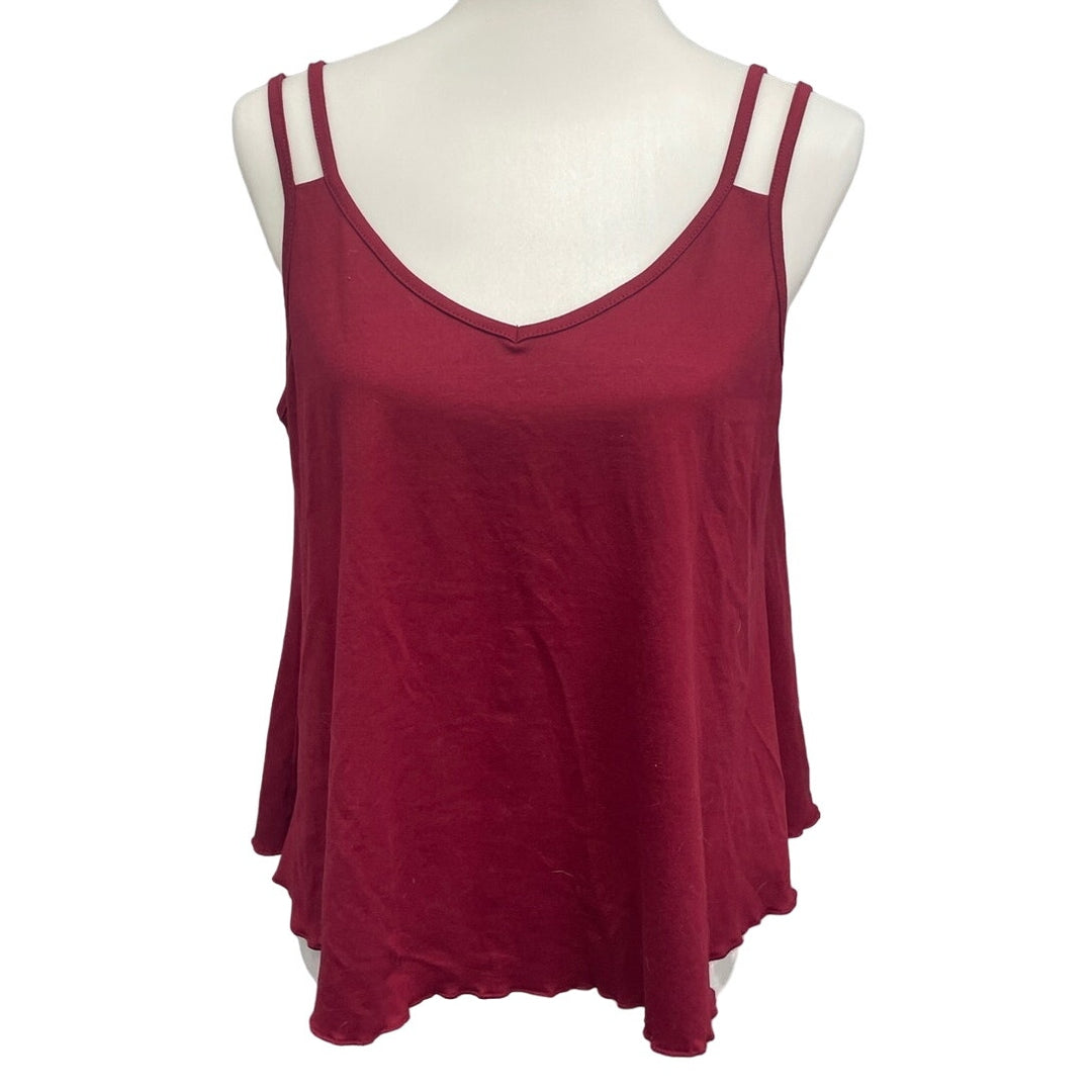 Shein Curve Womens 1X Double Strap Flowy Deep V Sleeveless Tank Top Blouse