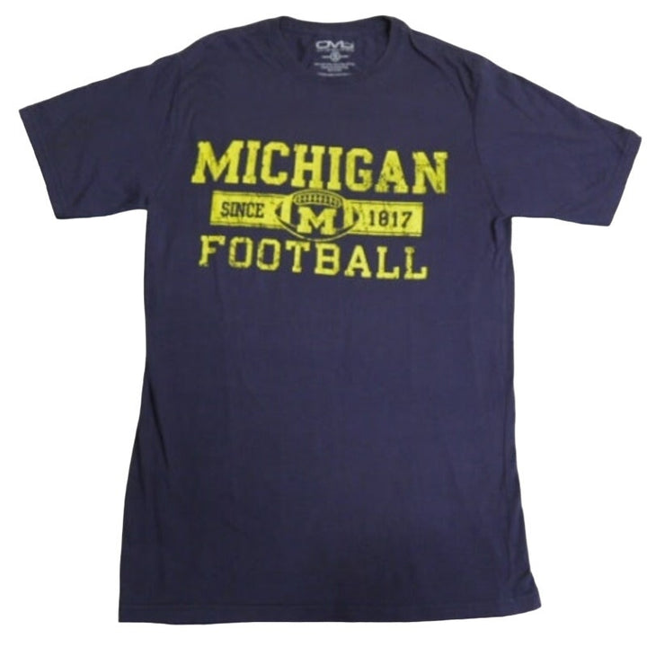 University of Michigan Football Mens Small PolyCotton Short Sleeve Tee Shirt