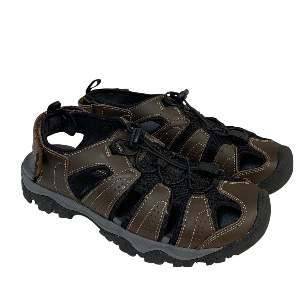 Eddie Bauer Mens Size 9 Brown Sandal Drawstring Lace Adjustable Strap Sandals