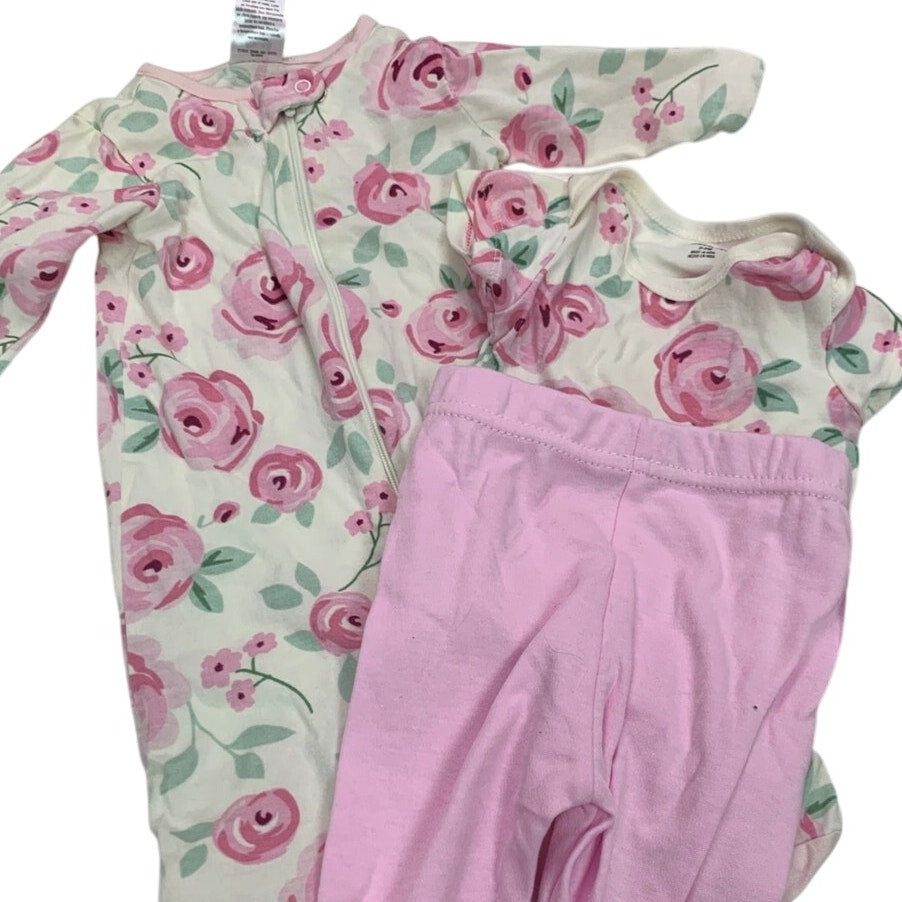 Baby Girl 0-3 Mos Sleeper One Pieces Pants Pink Outfits Clothing Lot of 7 Items