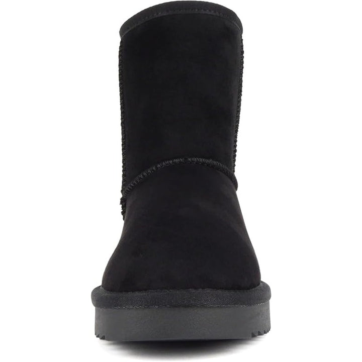 New Soda KURON Womens Size 7.5 Black Faux Suede Round Toe Lug Sole Ankel Boots