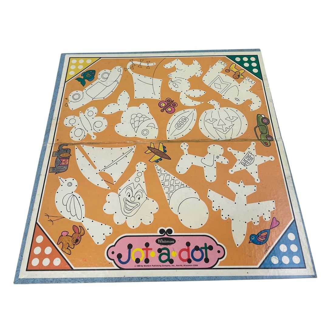 Vintage 1969 Whitman Jot A Dot Family Artwork Cardboard  Folding Game Board ONLY