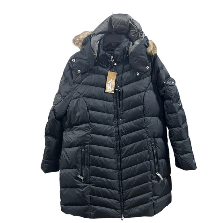 New Eddie Bauer Womens Black 650 Down Sun Valley Puffer Parka Long Coat