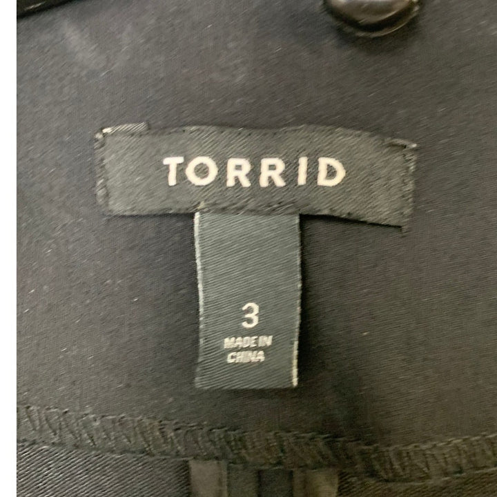 Torrid Womens Size 3 (22-24) Black Long Sleeve Open Blazer Jacket w Faux Pockets