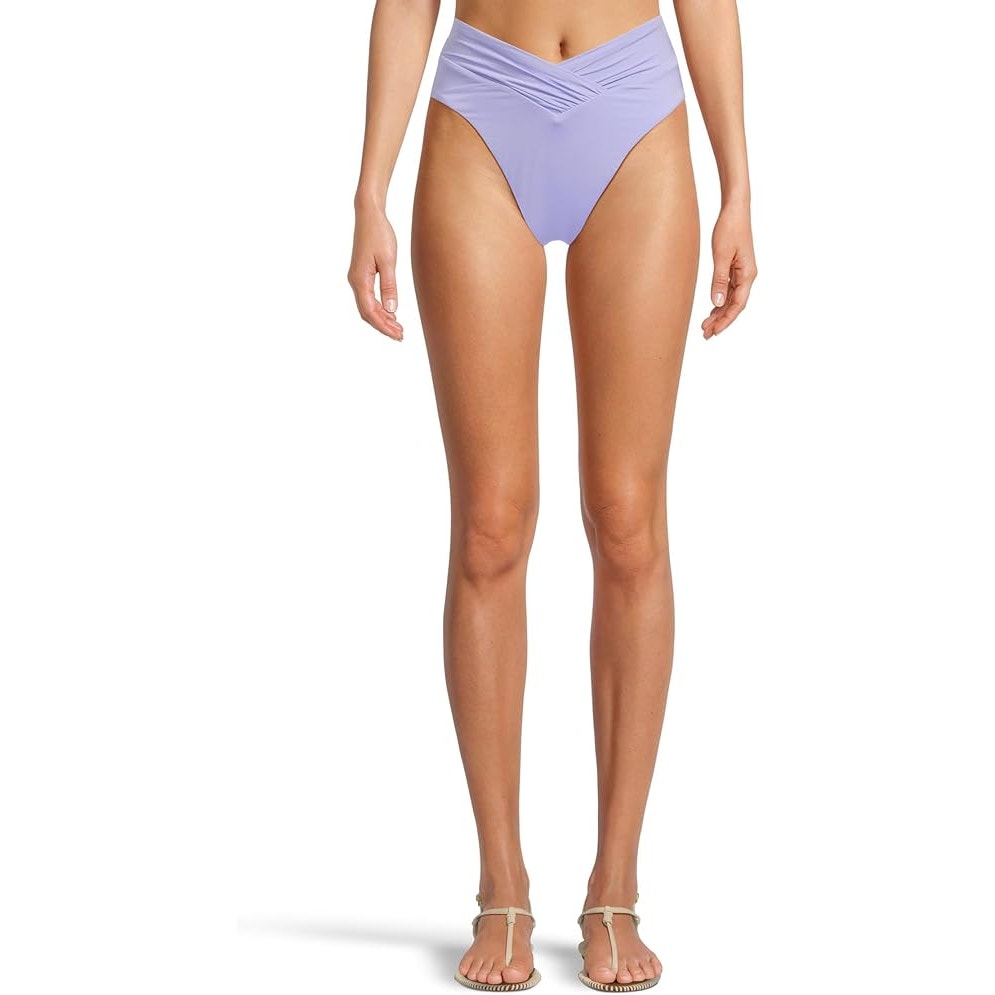 NWT New Becca Womens Small High Waisted Shirred Cheeky Cut Bikini Bottoms
