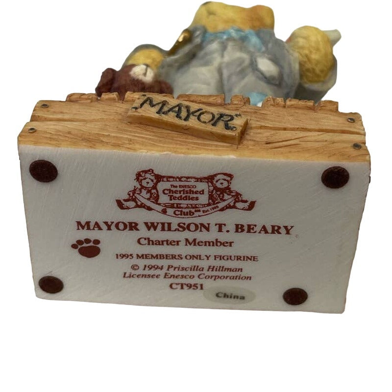 Vintage 1994 Cherished Teddies Mayor Wilson T Beary CT951 Members Only Bear