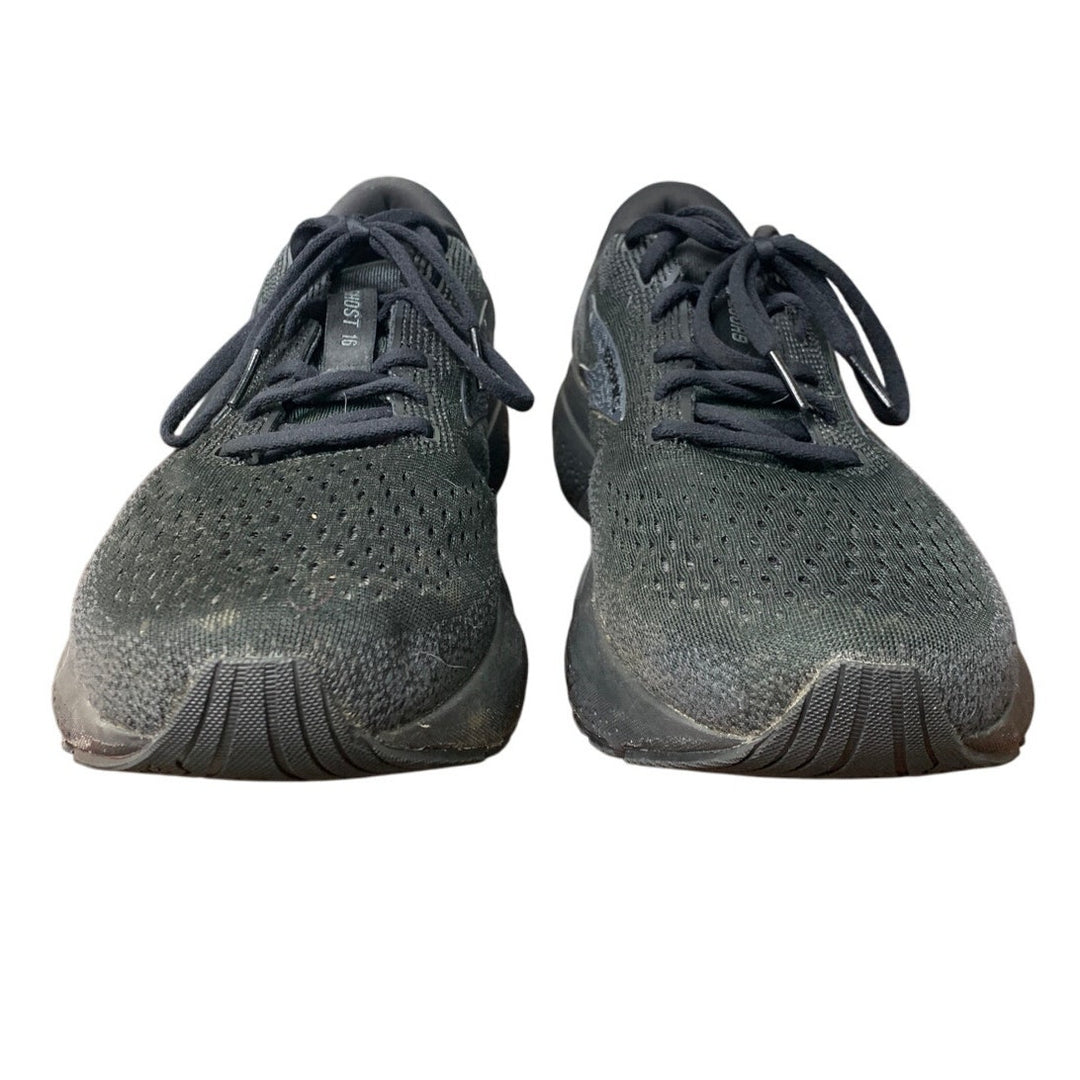 Brooks Mens Size 11.5 Ghost 16 Black Mesh Lace Up Neutral Walking Running Shoes
