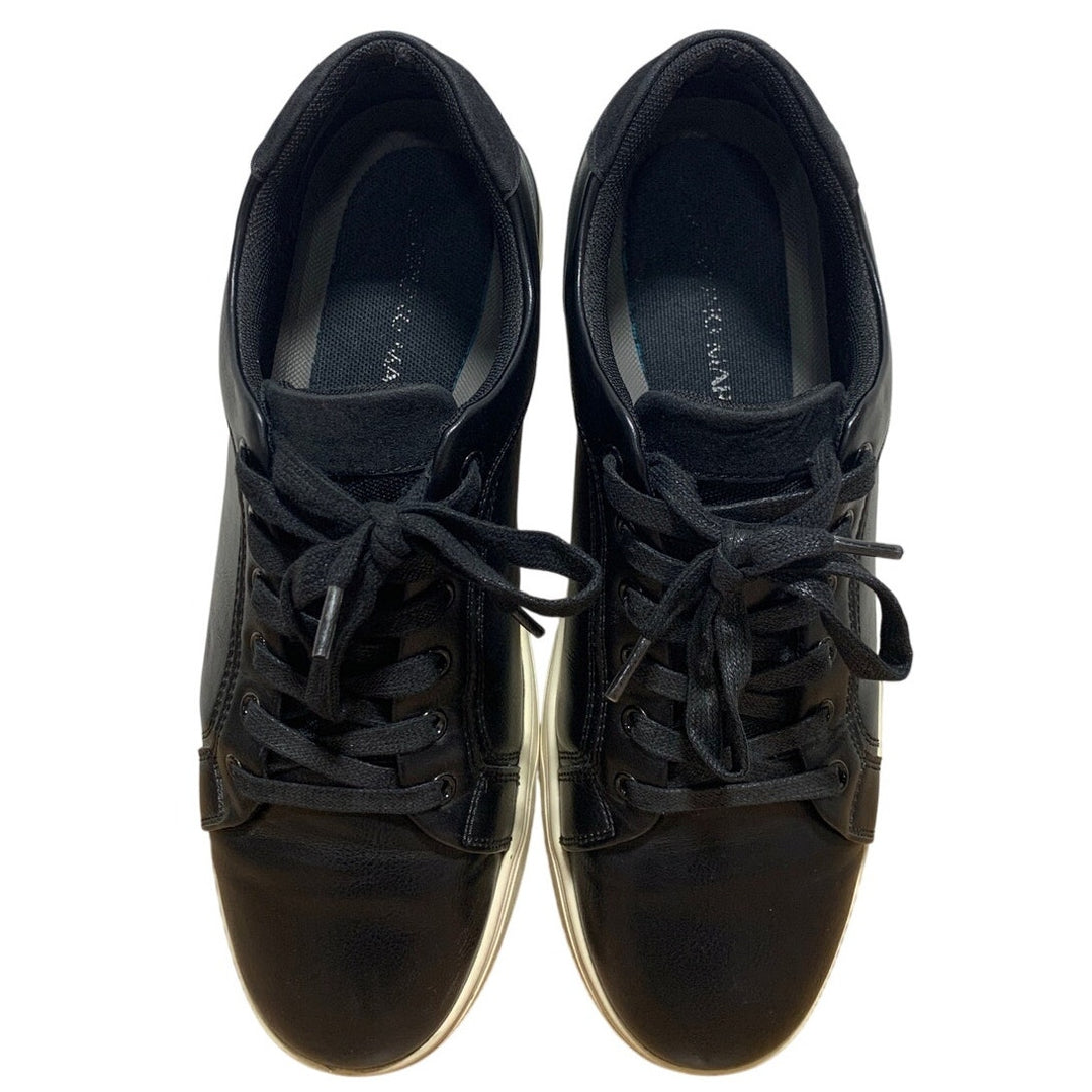 Bruno Marc Mens Size 10 Black Sneakers Lace Up Round Closed Toe Low Top Shoes