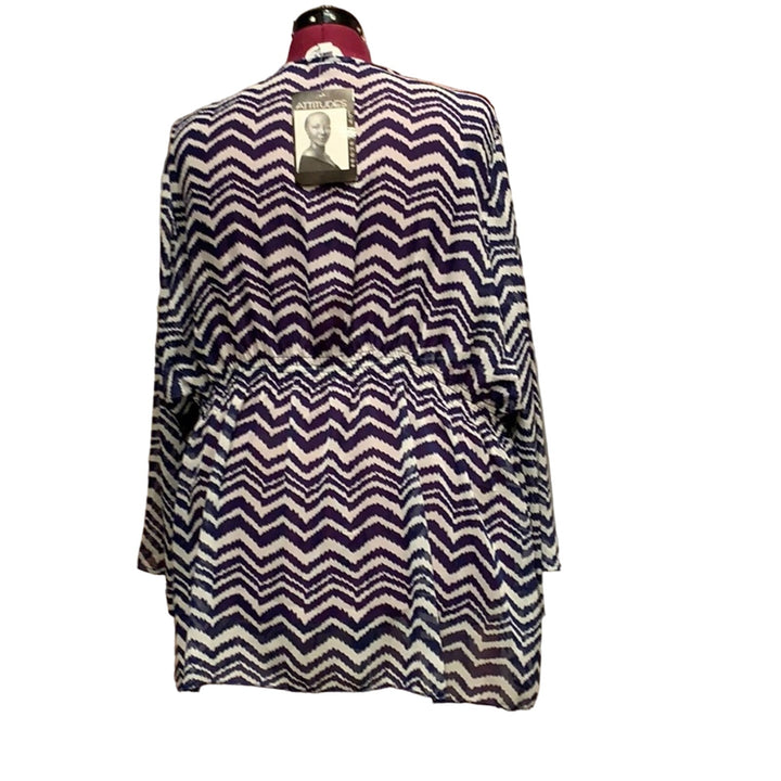 New Attitudes by Renee 3X Long Sleeve Beaded Sheer Flowy Polyester Top Blouse