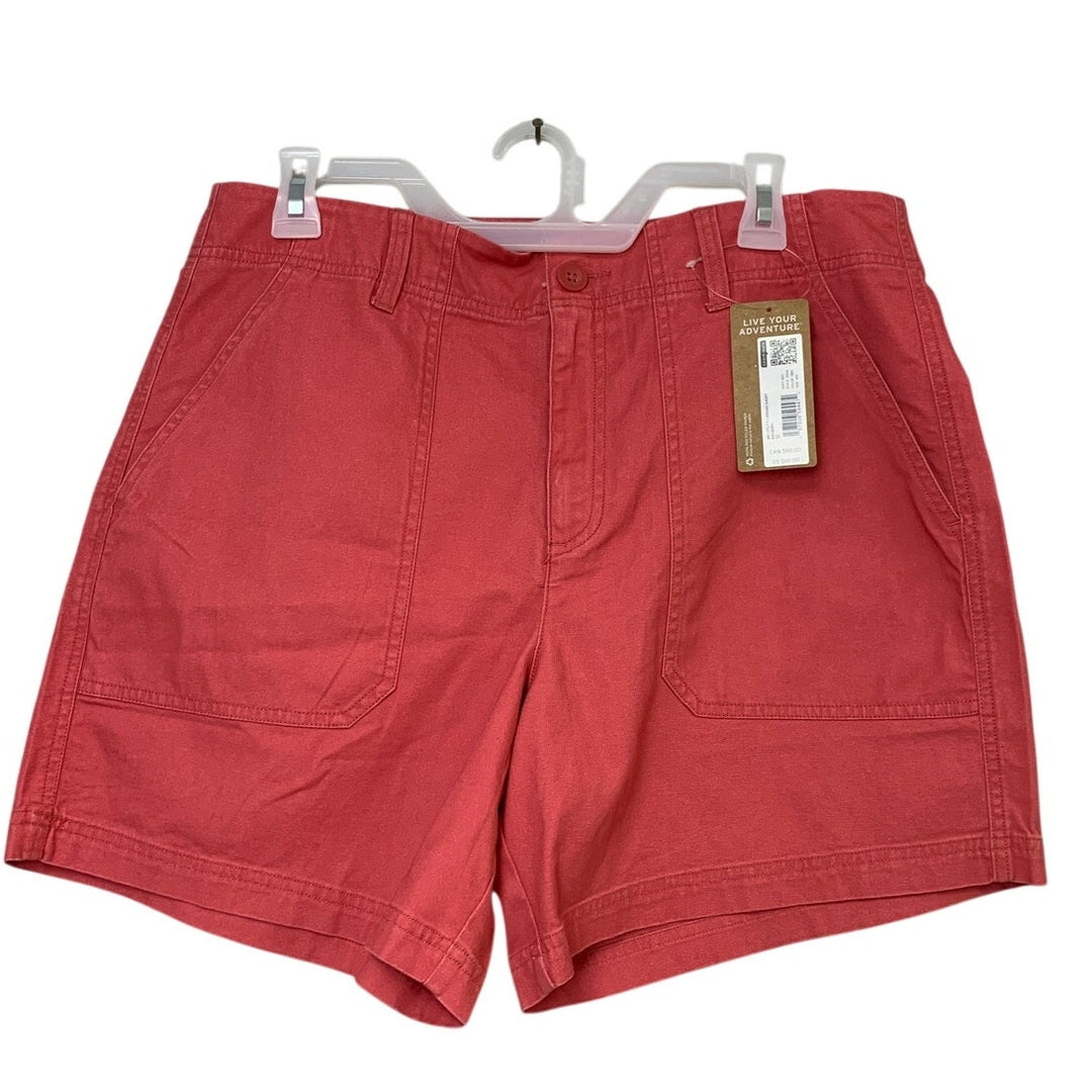 New Eddie Bauer Womens Size 12 Raspberry Pink Cotton Utility Canvas Shorts