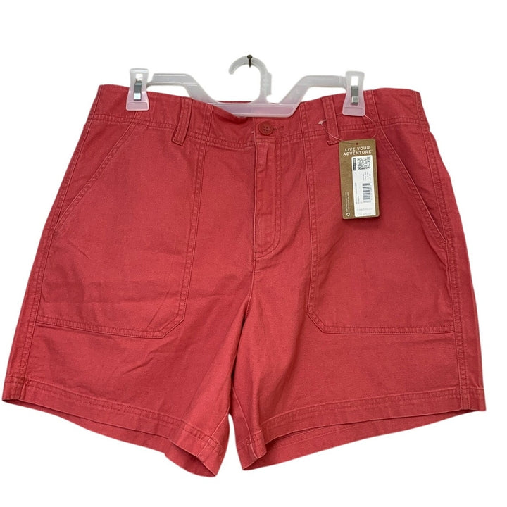 New Eddie Bauer Womens Size 12 Raspberry Pink Cotton Utility Canvas Shorts