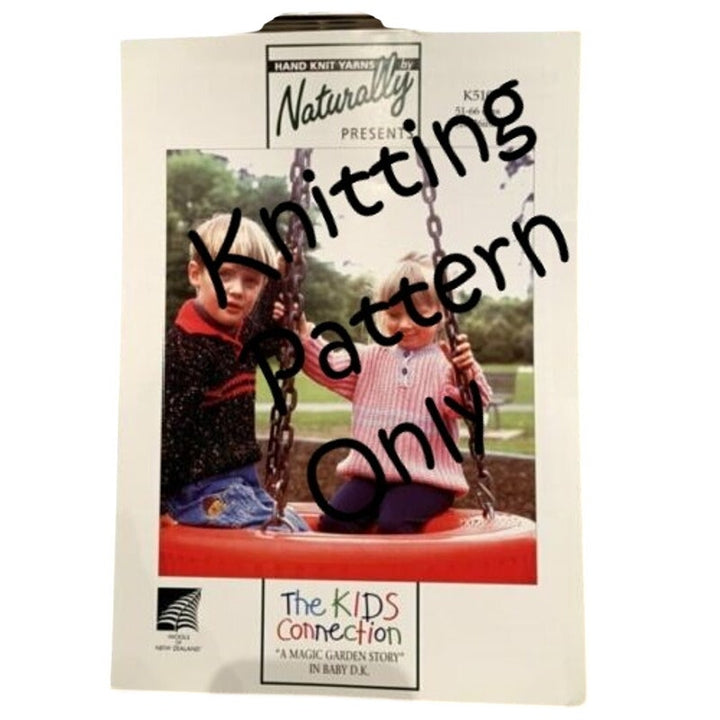 New Hand Knit Yarns by Naturally K510 Child Rib Sweater Collar Knitting Pattern
