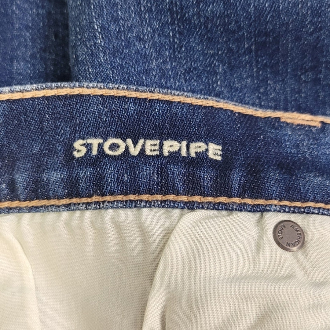 New American Eagle Size 2 Regular Medium Rinse Stovepipe Jean Denim Blue Jeans