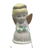 Vintage Ceramic Short Blonde Hair Angel Holiday Wedding Collectible Bell