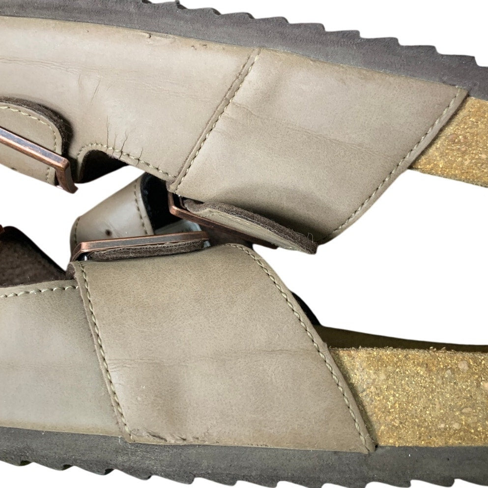 Dream Pairs Womens 8.5 Brown Faux Leather Cork Slide On Open Toe Sandal Shoes