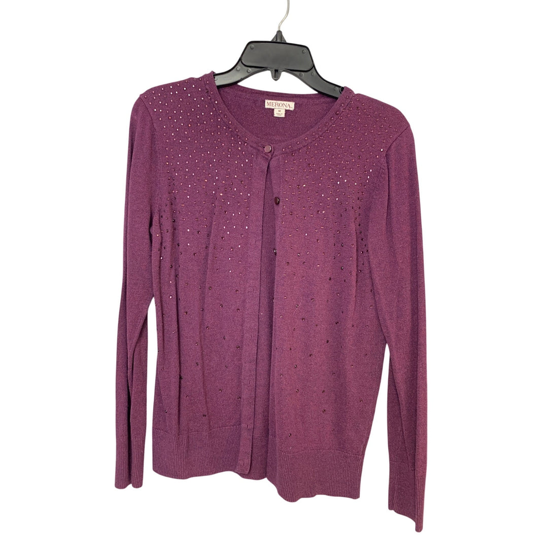 Lot of 2 Divided Merona Womens Medium Button Up Open Long Sleeve Knit Cardigans