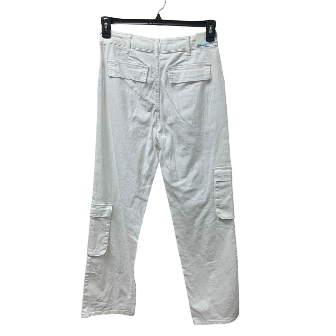 NWT New Tinseltown Juniors Size 7 White High Rise Baggy Straight Denim Jeans