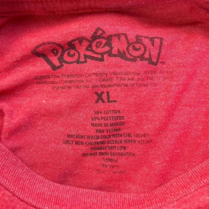Pokemon Mens XL Pokeball Pikachu PolyCotton Short Sleeve Crew Neck Tee Shirt