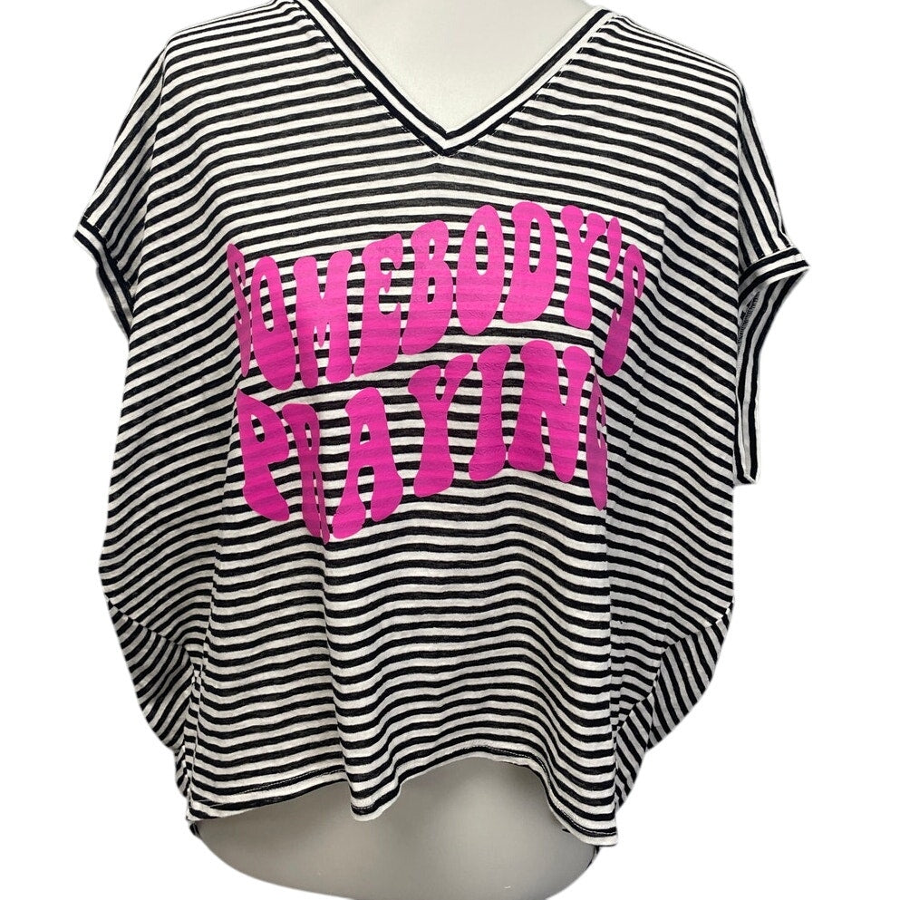 Hand Printed Upcycled Womens Small Somebody&