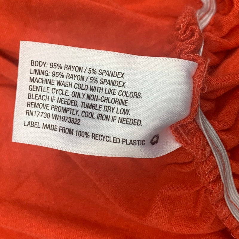 New Wild Fable Juniors Small Orange Side Gathered Ruffled Low V Neck Dress