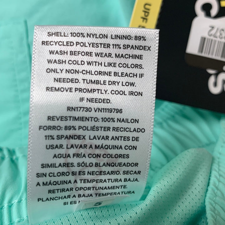 2 New Art Class Boys Medium (8) Lined Mint Green Gray UPF 50+ Swimming Trunks