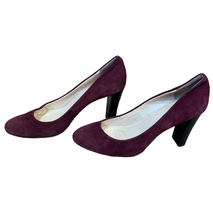 Calvin Klein US 8 Burgundy Red Wine Faux Suede High Heel Pumps Shoes